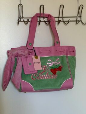 Juicy Couture Retro Strawberry Daydreamer Tote, NWT, Retro Green
